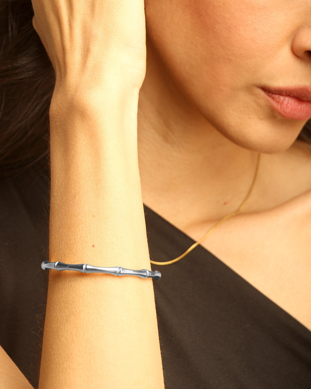 Brazalete Bamboo Plateado-2