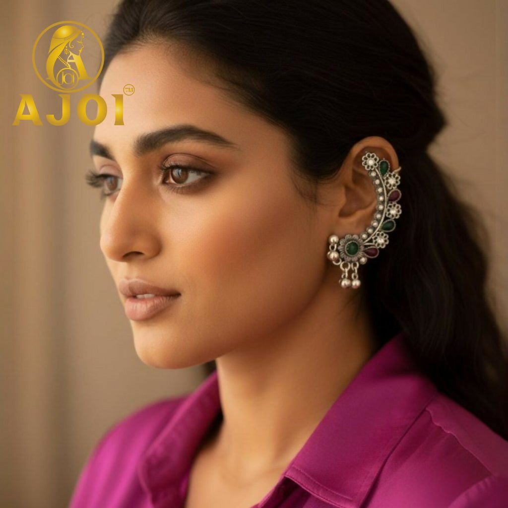 Silver Earrings – Elegant Heritage with Vibrant Gemstones