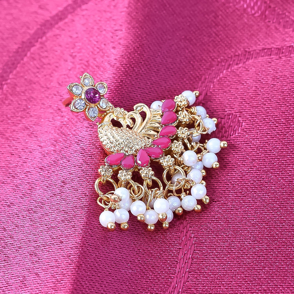 Pearl Earrings Pink Dangle – Elegant Ethnic Jewellery for Women