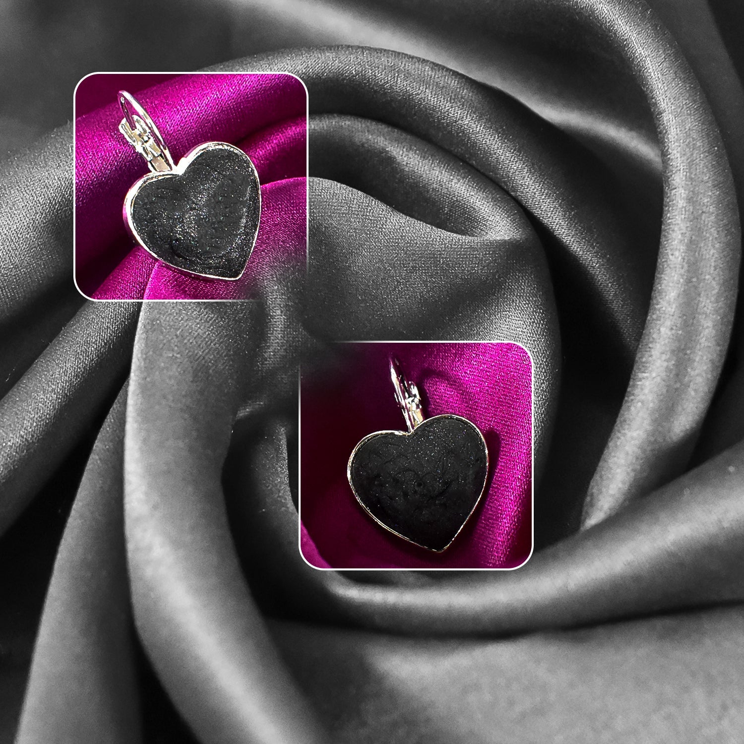 Black Heart Earrings – Stylish & Elegant | HV