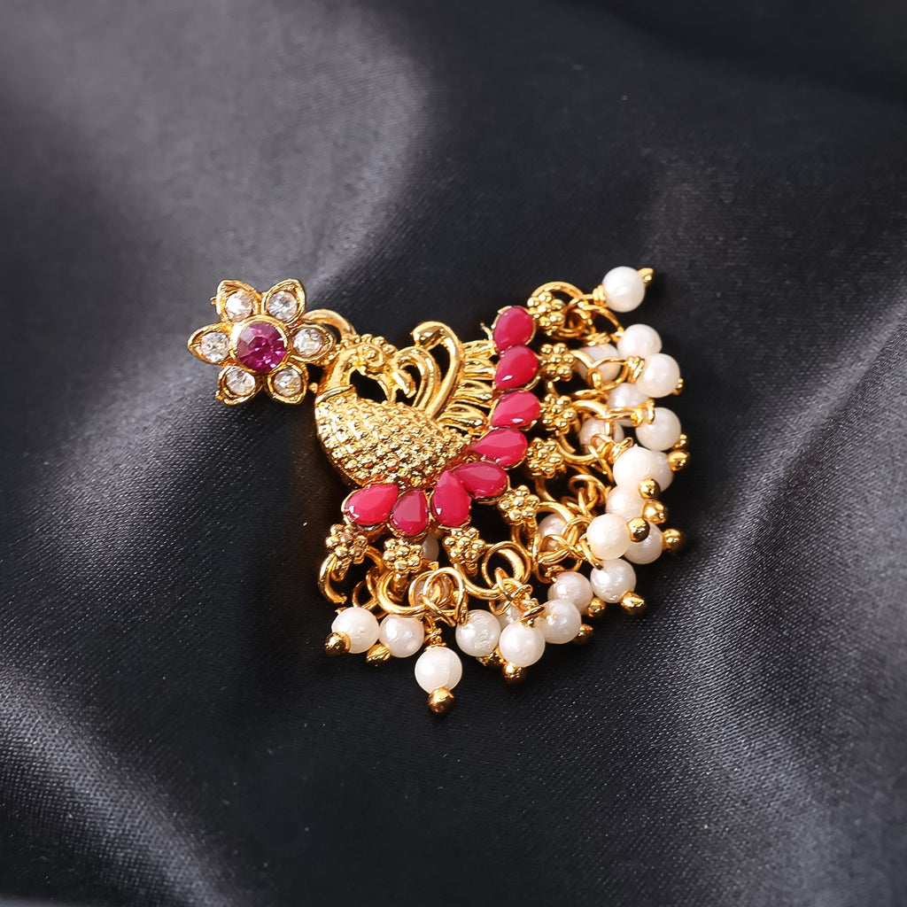 Pearl Earrings Pink Dangle – Elegant Ethnic Jewellery for Women
