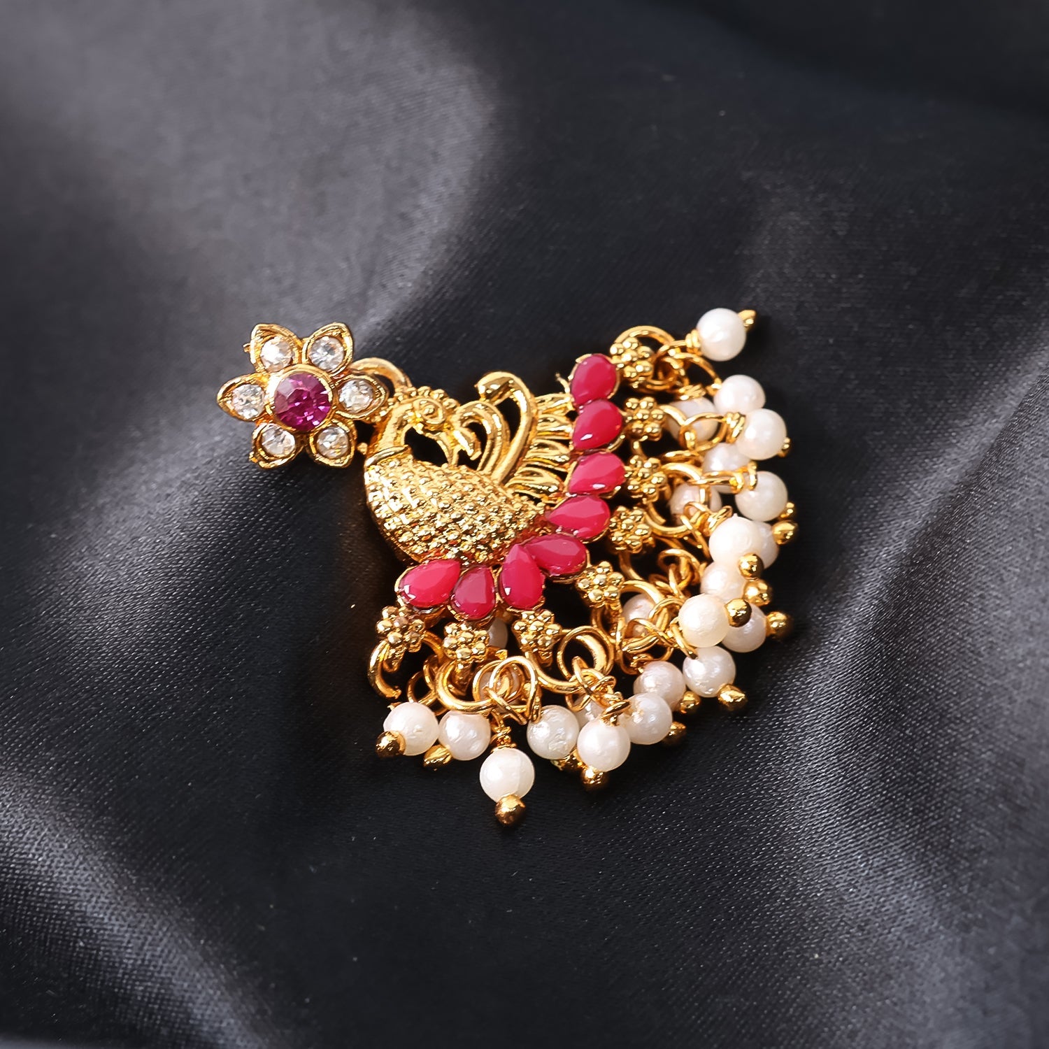 Pearl Earrings Pink Dangle – Elegant Ethnic Jewellery for Women