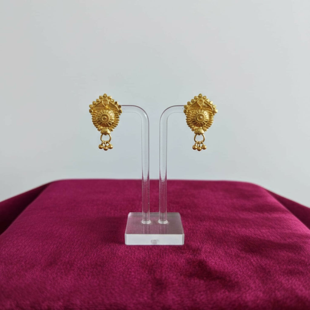Golden Jhumka Earrings – Lightweight Traditional Jewellery for Women