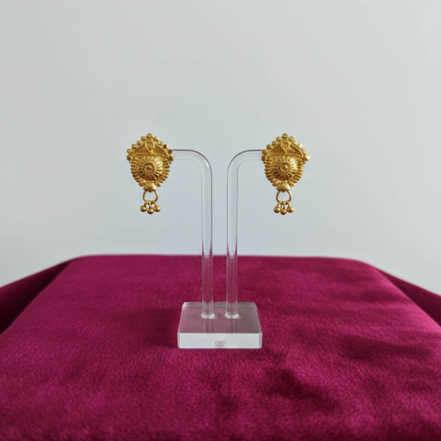 Golden Jhumka Earrings – Lightweight Traditional Jewellery for Women