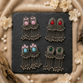 Oxidized Silver Tassel Earrings – Vintage Tribal Dangle for Women