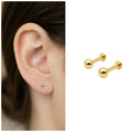 Gold Flat Back Stud Earrings – Comfortable Small Gold Ball Labret Pack