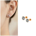 Solitaire Stud Earrings – Gold Plated Flat Back Combo Pack