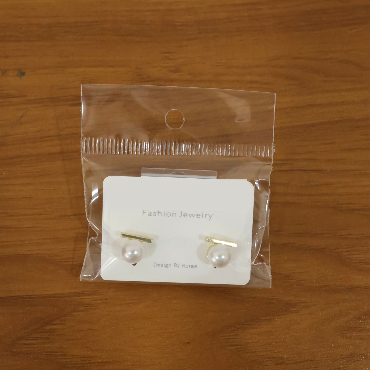 Pearl Bar Stud Earrings – Minimal Gold Plated Elegance
