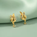 Curved Designer Drop Earrings – Elegant Crystal Highlights