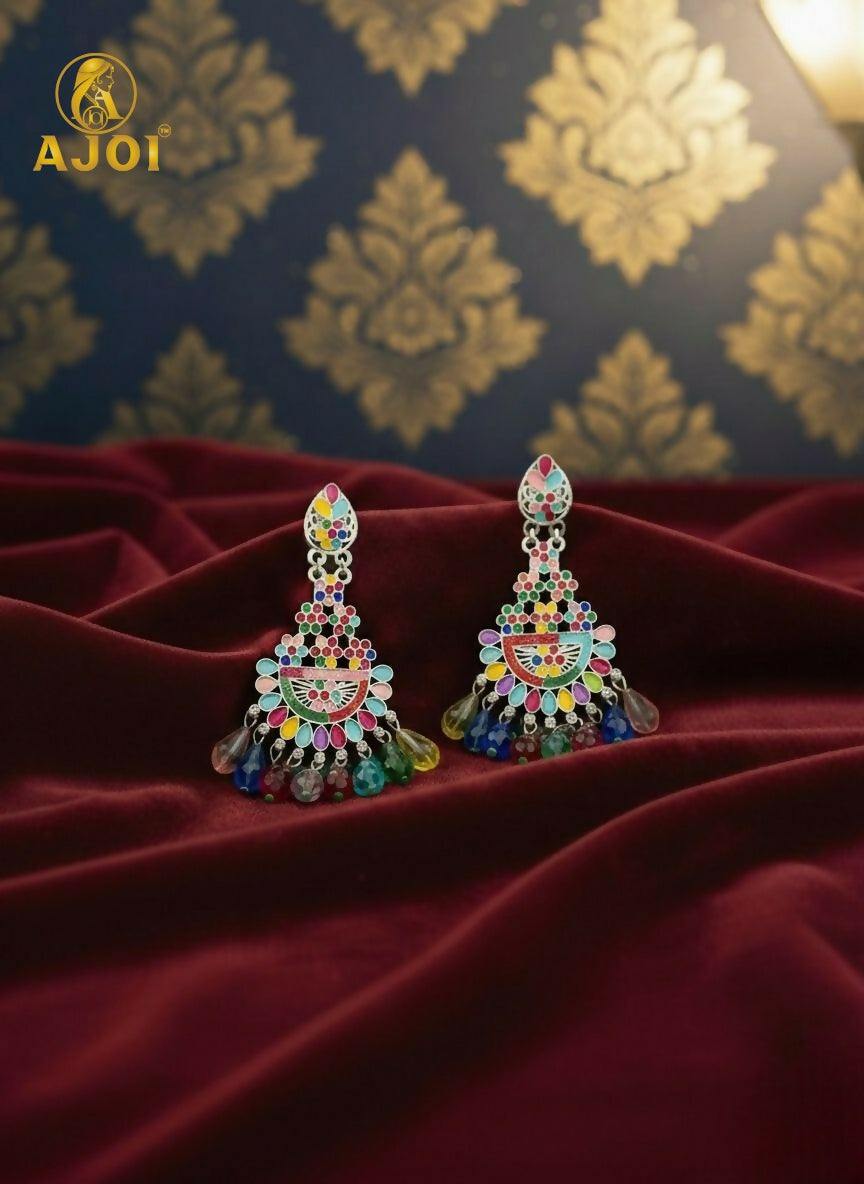 Colorful Meenakari Drop Earrings – Vibrant Festival Jewelry