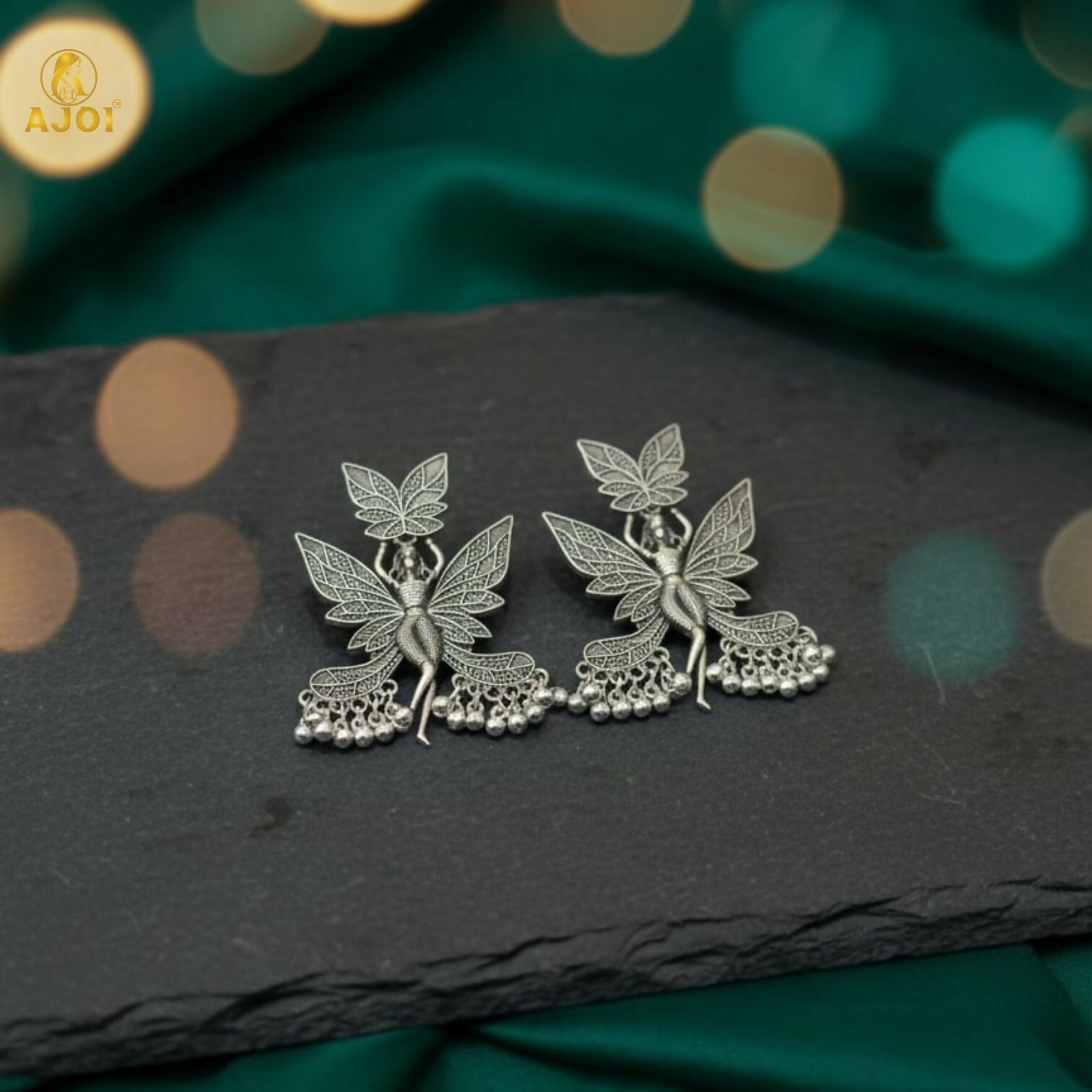 Fairy Wing Oxidized Silver Earrings – Lightweight Statement Design