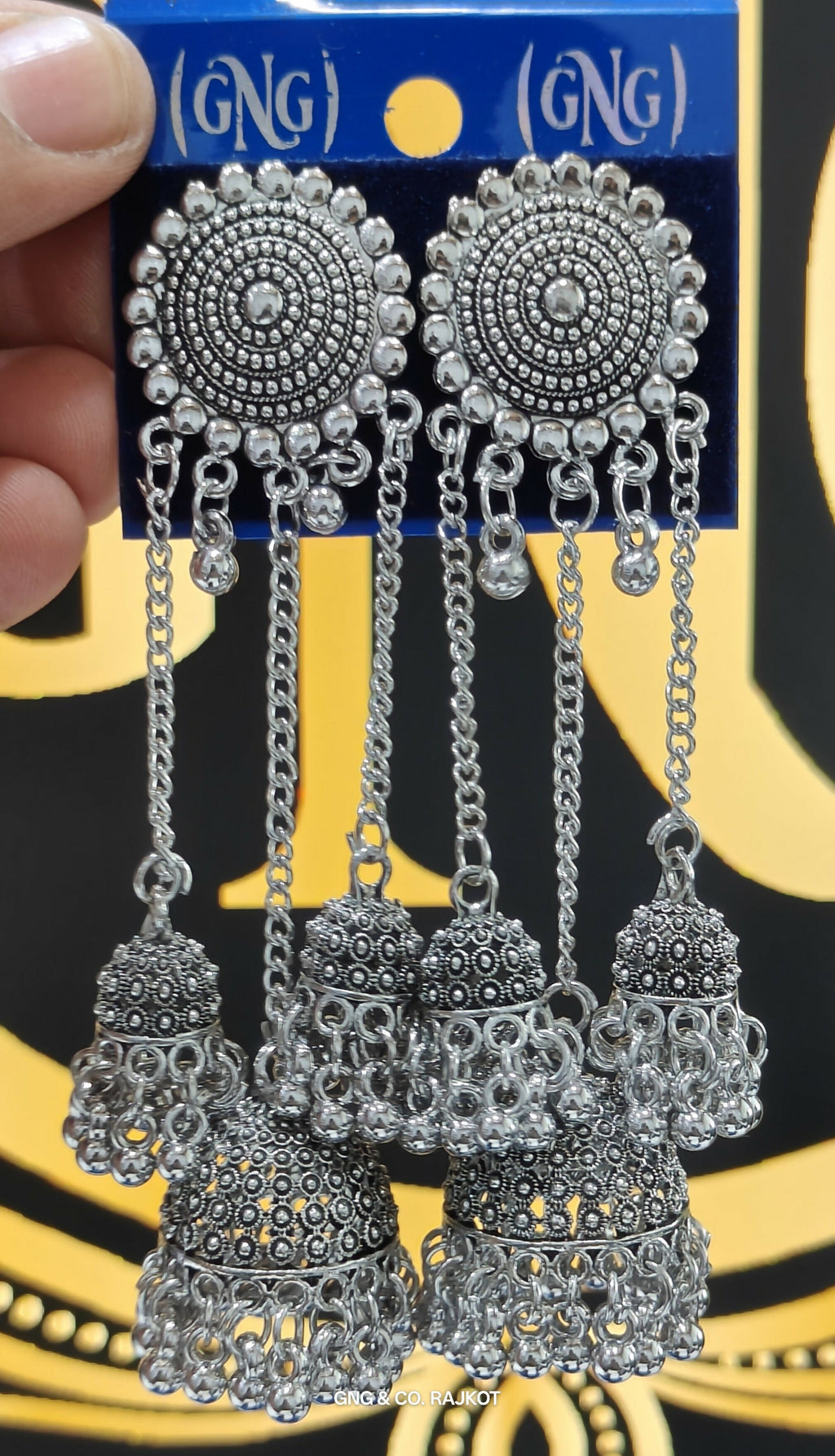 Silver Jhumka Earrings – Traditional Oxidized Design