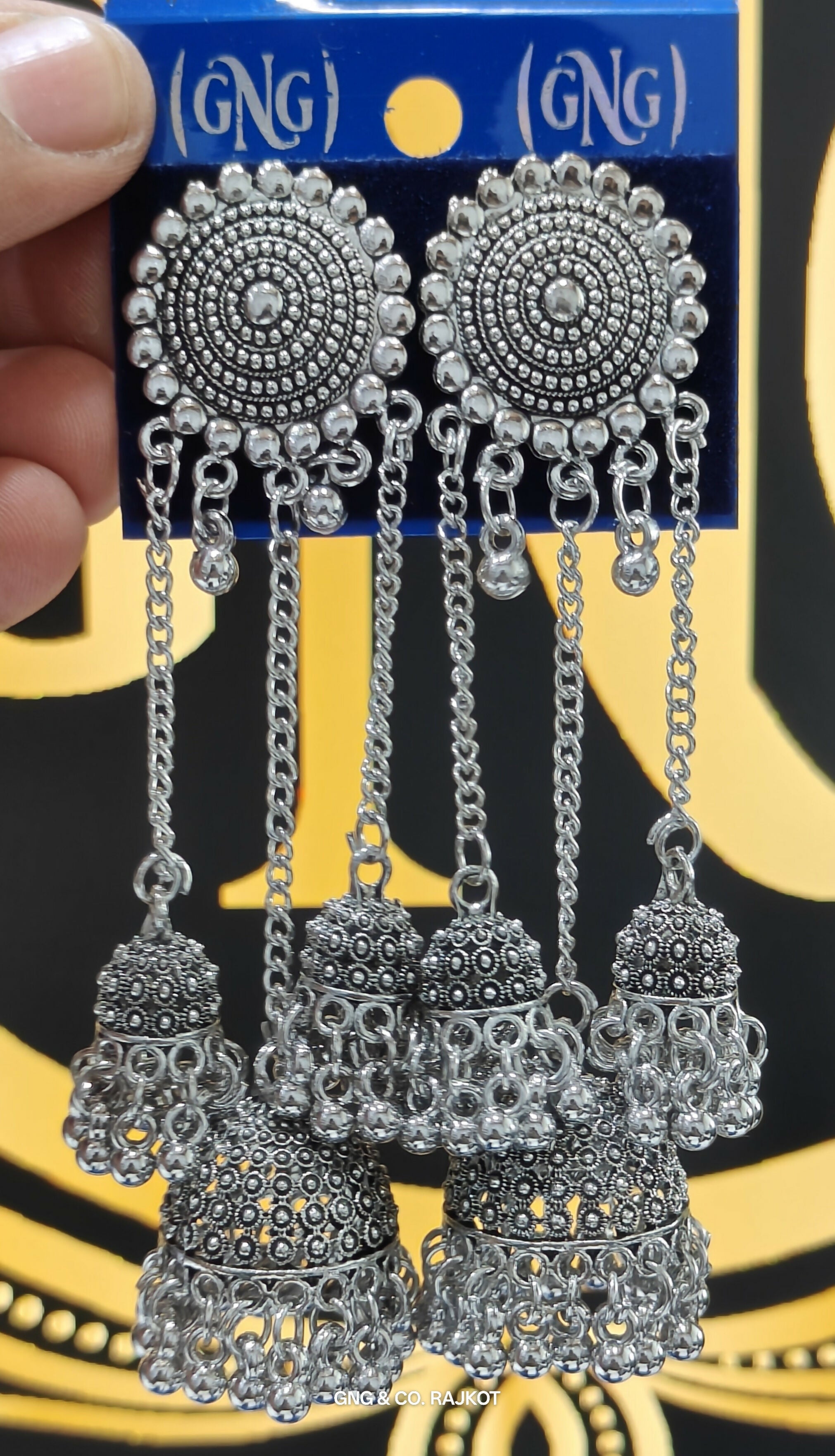 Silver Jhumka Earrings – Traditional Oxidized Design