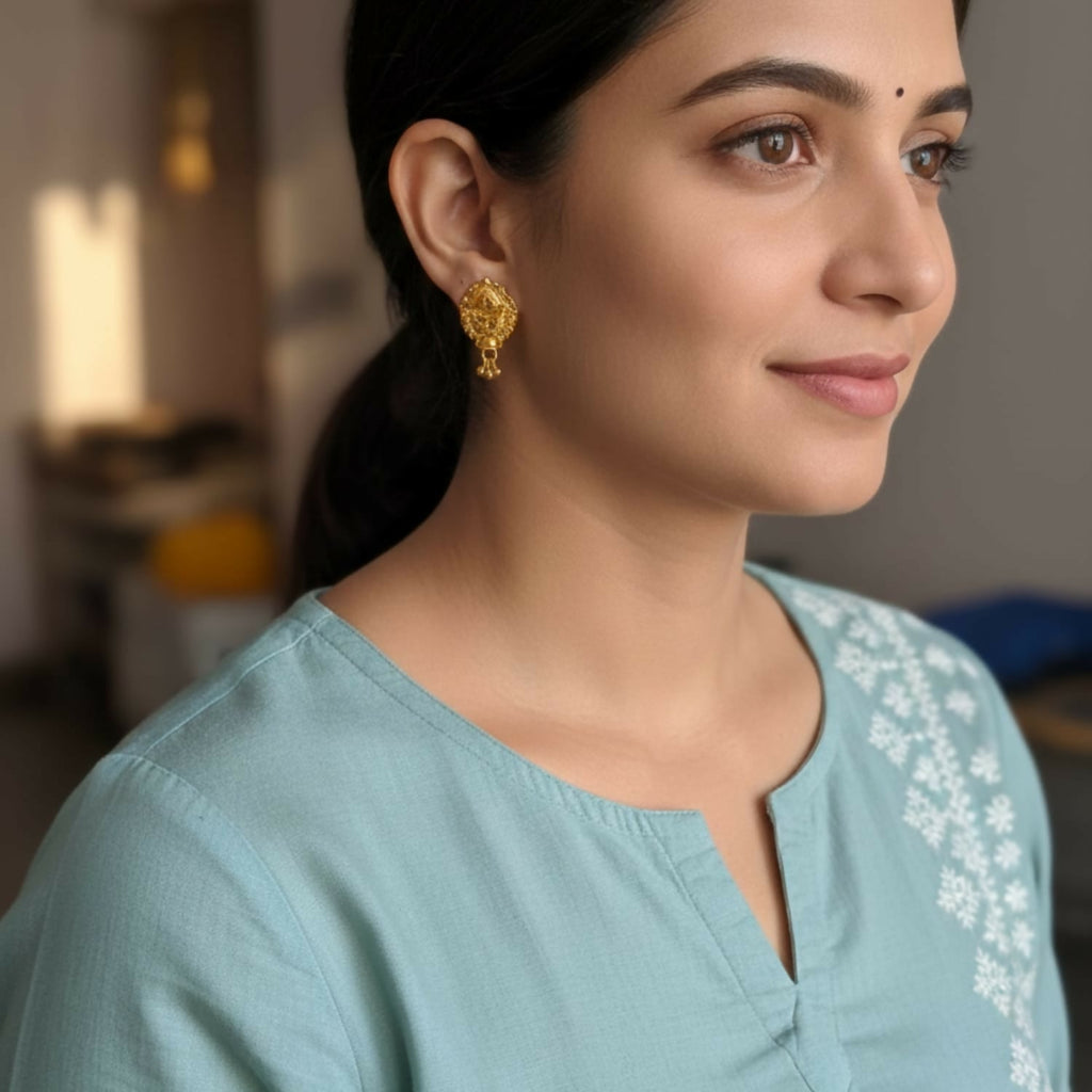 Golden Jhumka Earrings for Women – Traditional Elegant Jewellery