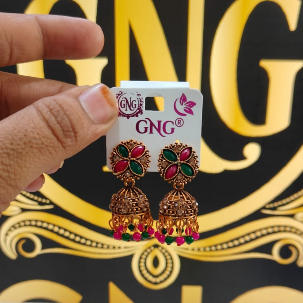 Jhumka Earrings – Traditional Elegant Oxidised Design
