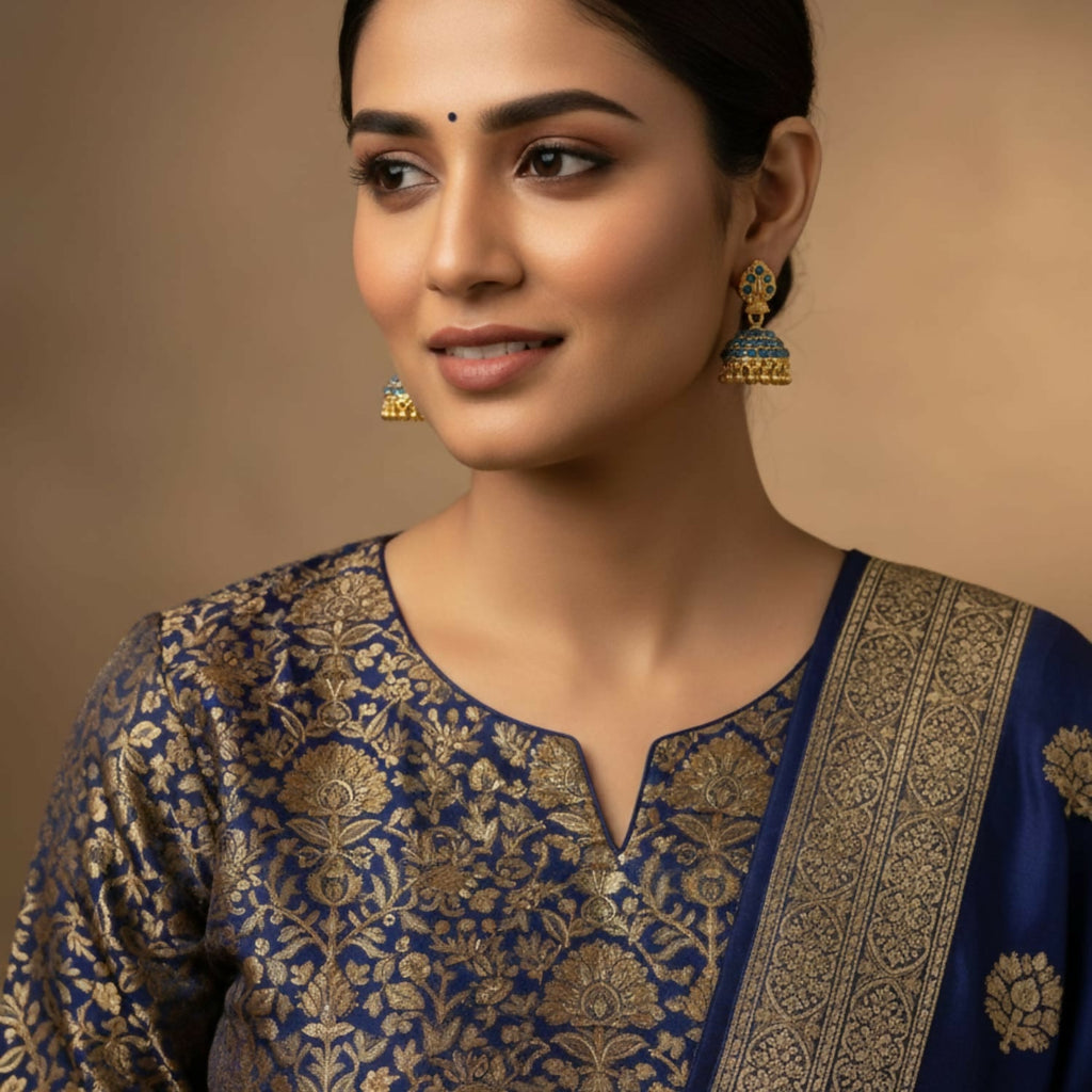 Golden Jhumka Earrings – Elegant Traditional Lightweight Jewellery