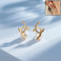 Pearl Huggie Hoop Earrings – Elegant Rose Tinted Korean Style