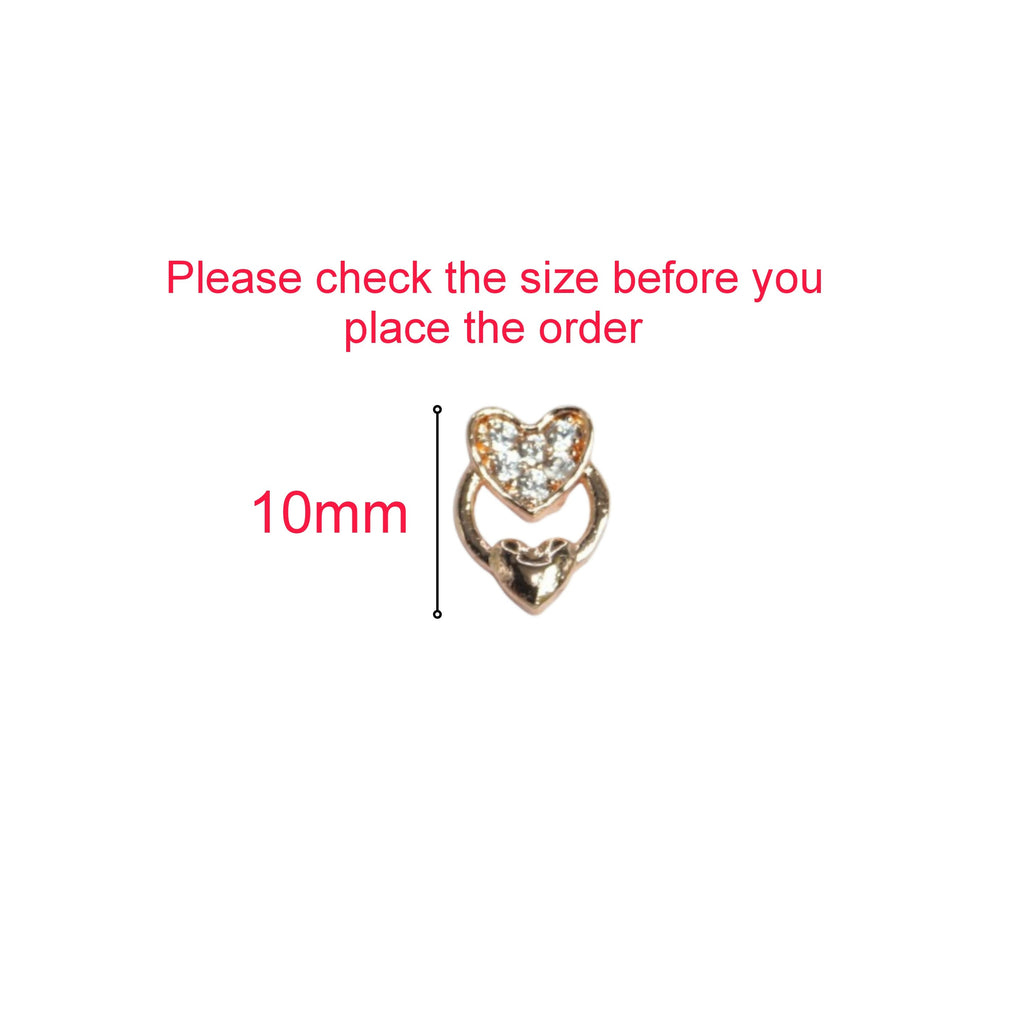 Rose Gold Heart Stud Earrings – Elegant Zircon Jewelry for Women
