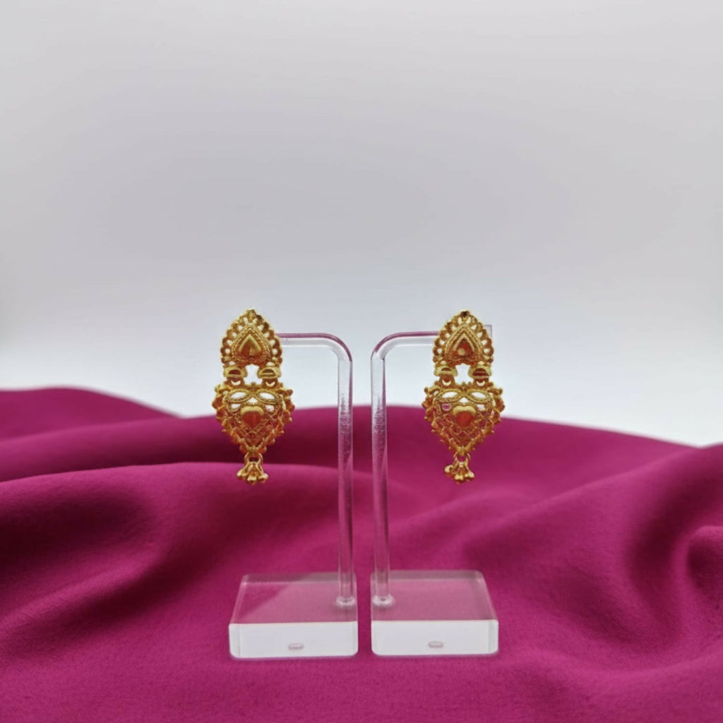 Golden Drop Jhumka Earrings – Elegant Ethnic Jewellery