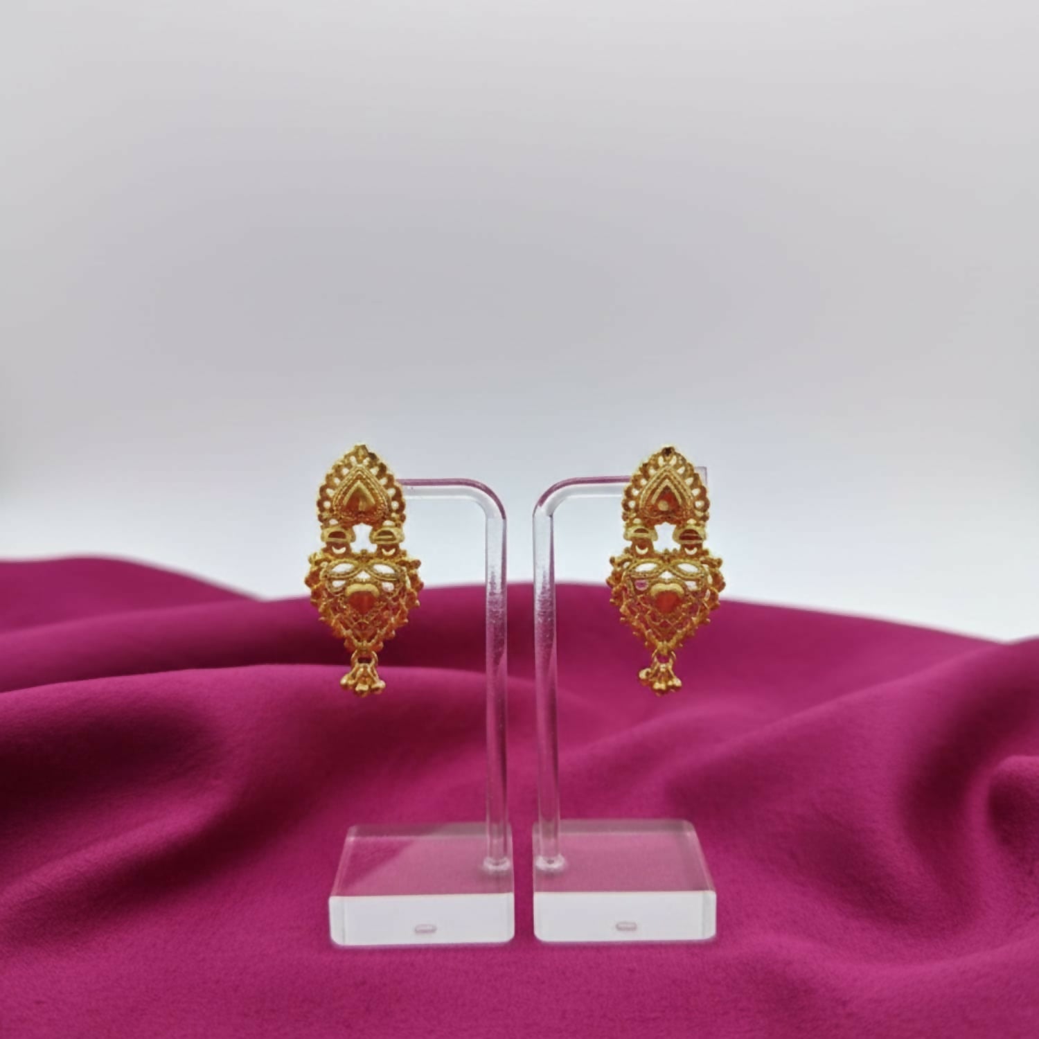 Golden Drop Jhumka Earrings – Elegant Ethnic Jewellery