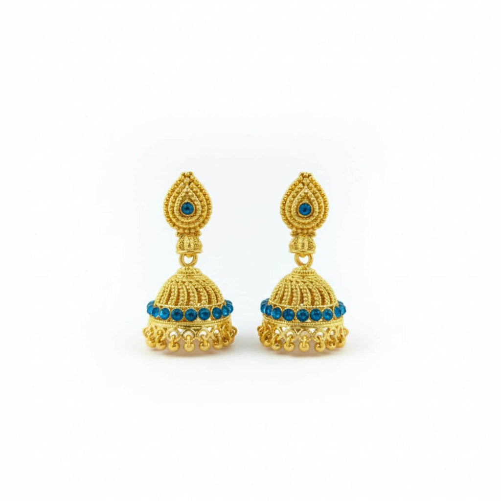 Golden Jhumka Earrings – Traditional Stylish Ethnic Jewellery