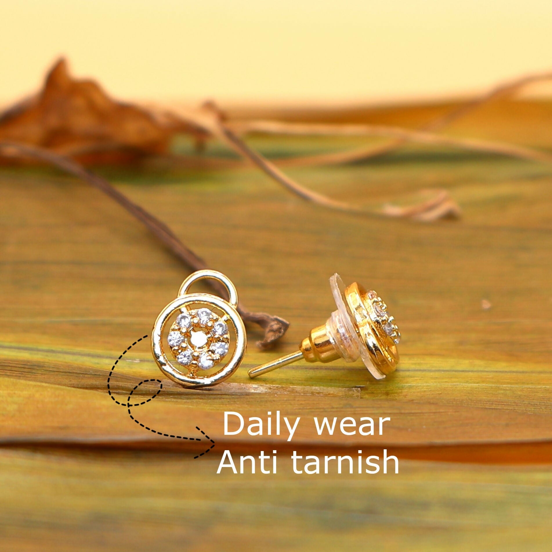 Gold Lock & Key Stud Earrings – Dainty Minimalist Style