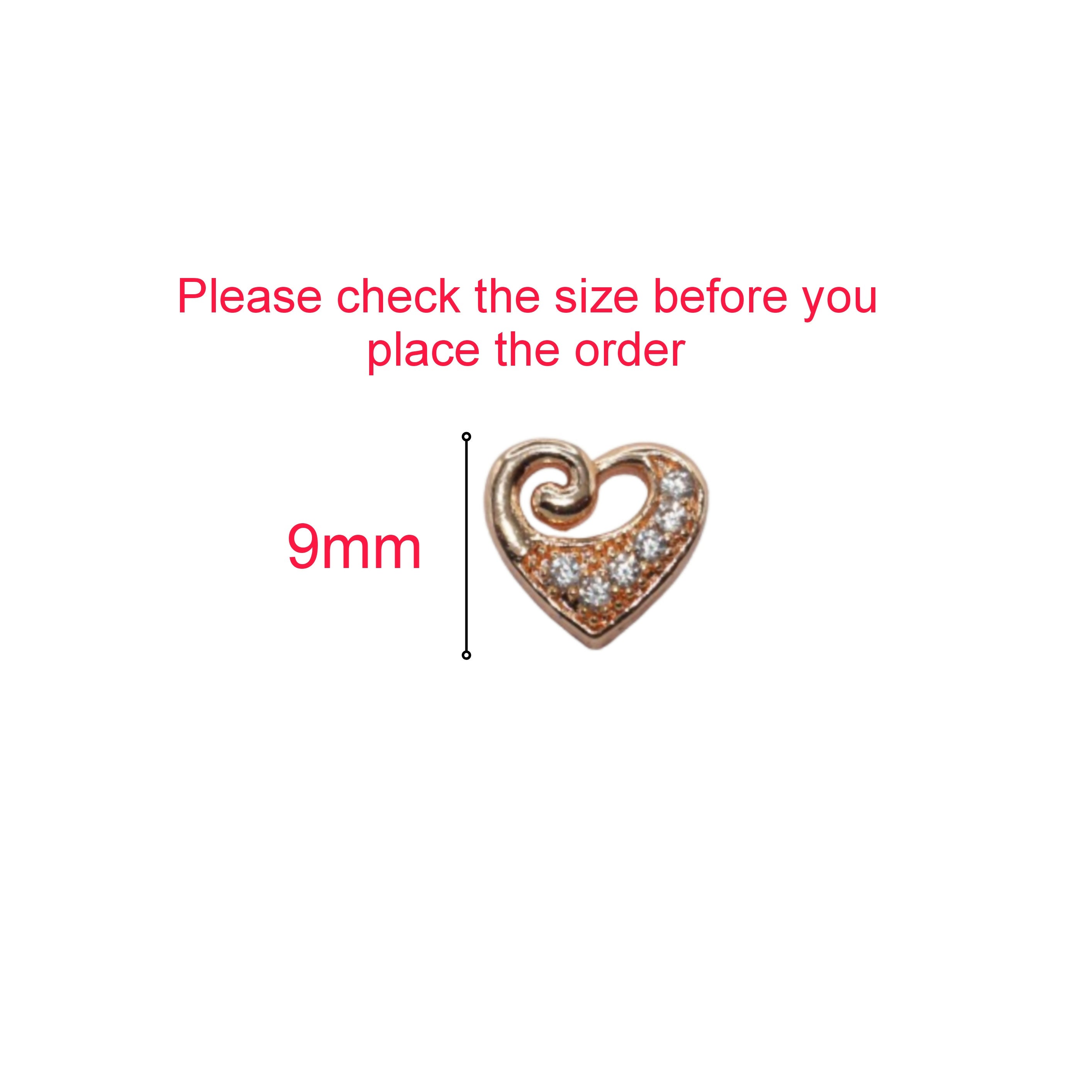 Heart Stud Earrings in Rose Gold Plating with CZ Sparkle