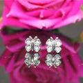 Diamond Butterfly Stud Earrings – Elegant Sterling Silver Jewelry