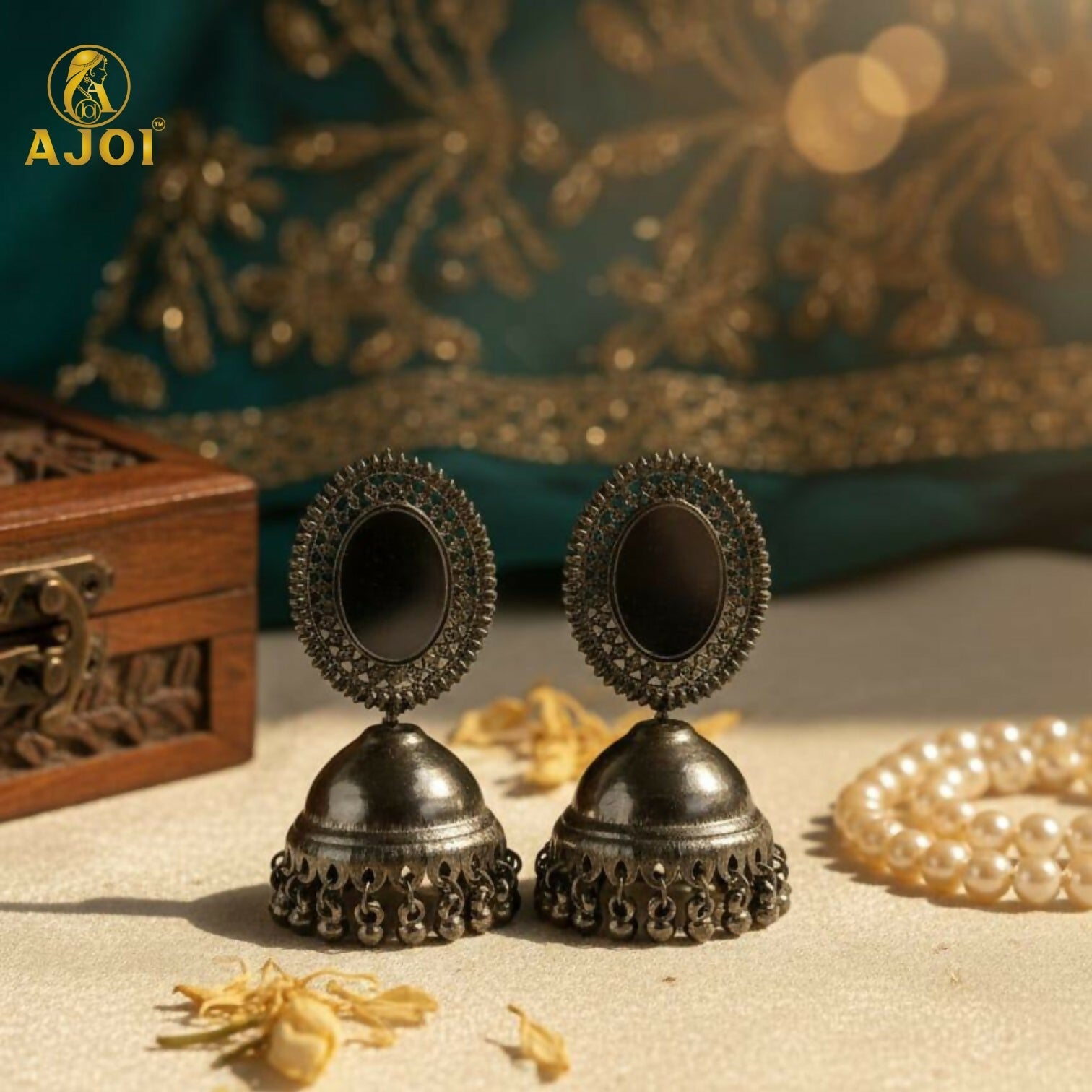 Antique Silver Mirror Jhumka Earrings – Lightweight Tribal Charm