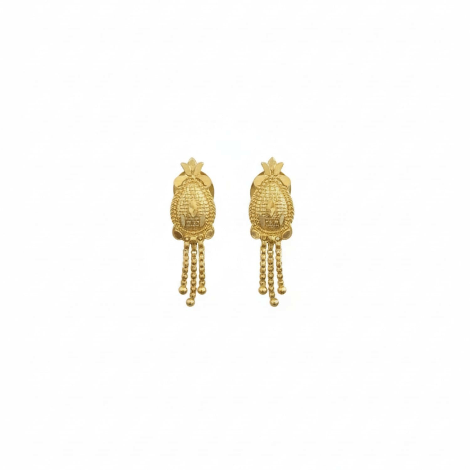 Golden Jhumka Earrings – Traditional 3 Line Fancy Jewellery