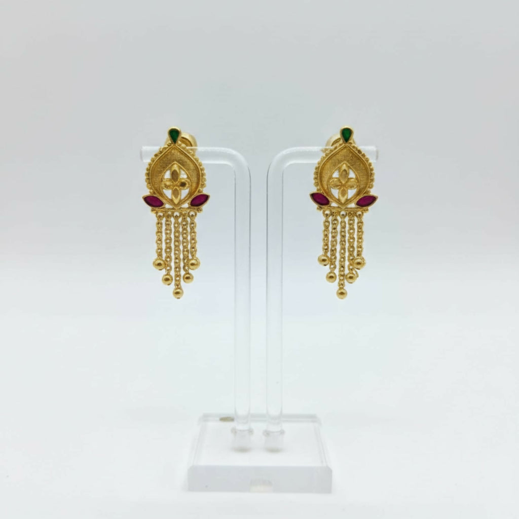 Gold-Plated Jhumka Earrings – Traditional Lightweight Fancy Jewellery