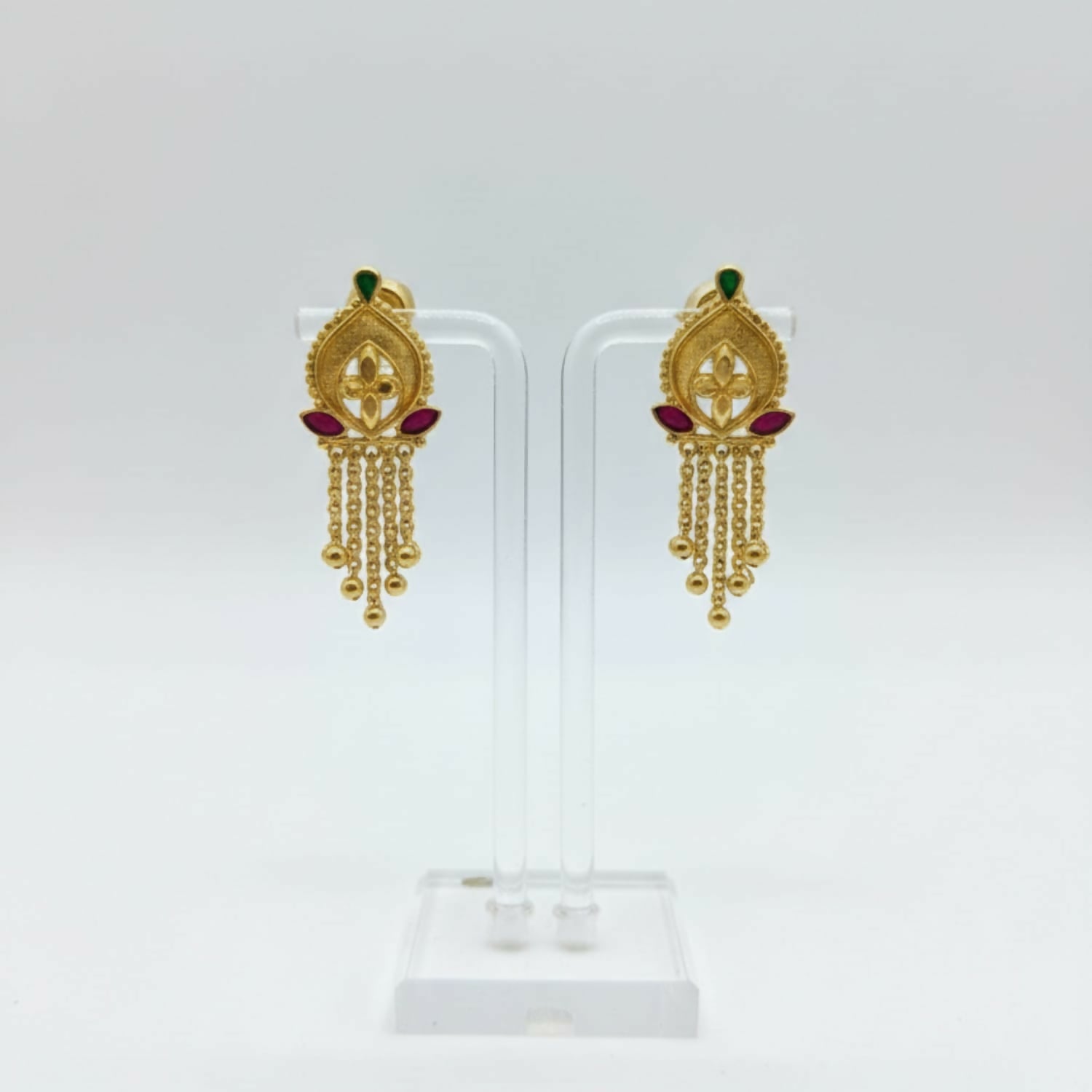 Gold-Plated Jhumka Earrings – Traditional Lightweight Fancy Jewellery