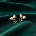 Pink Tulip Pearl Earrings – Elegant Korean Style Accessories