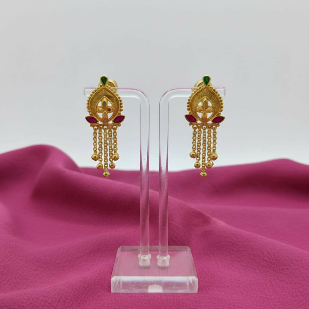 Gold-Plated Jhumka Earrings – Traditional Lightweight Fancy Jewellery