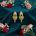 Golden Drop Jhumka Earrings – Elegant Ethnic Jewellery