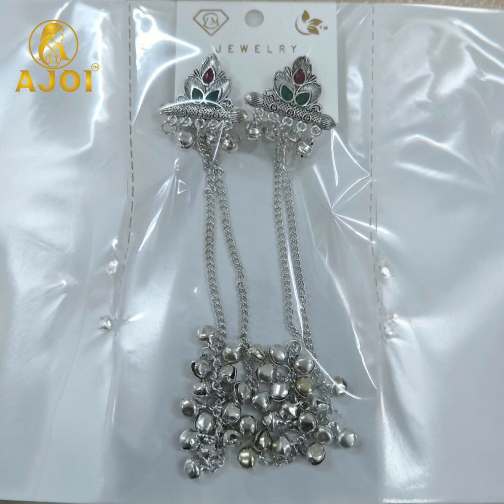 Oxidised Silver Ghungroo Earrings – Traditional Festive Statement