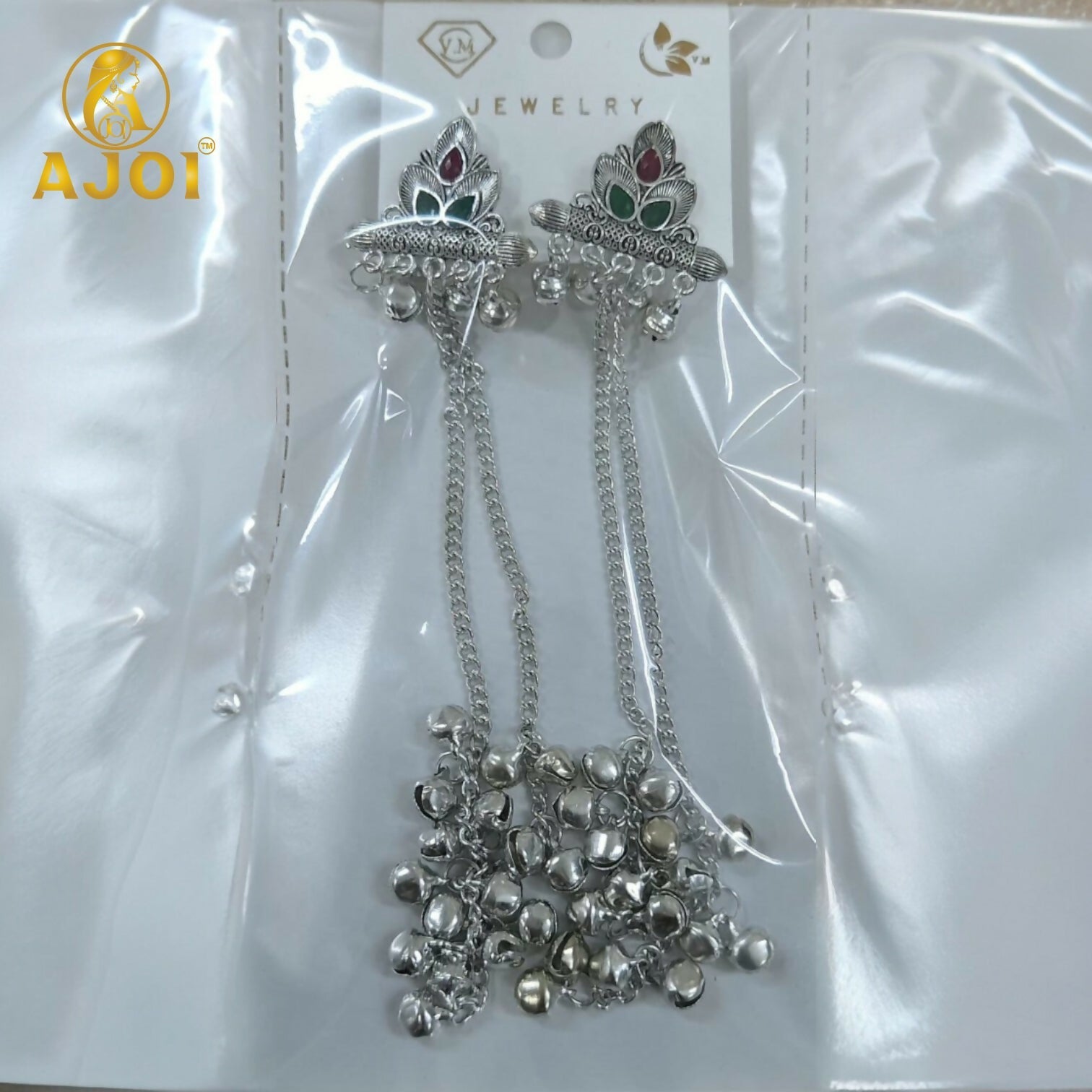 Oxidised Silver Ghungroo Earrings – Traditional Festive Statement