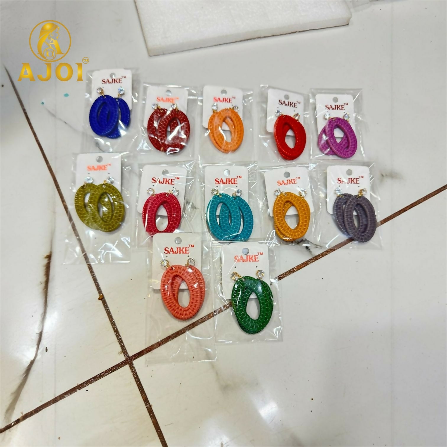 Textured Oval Drop Earrings – Lightweight & Colorful Handmade
