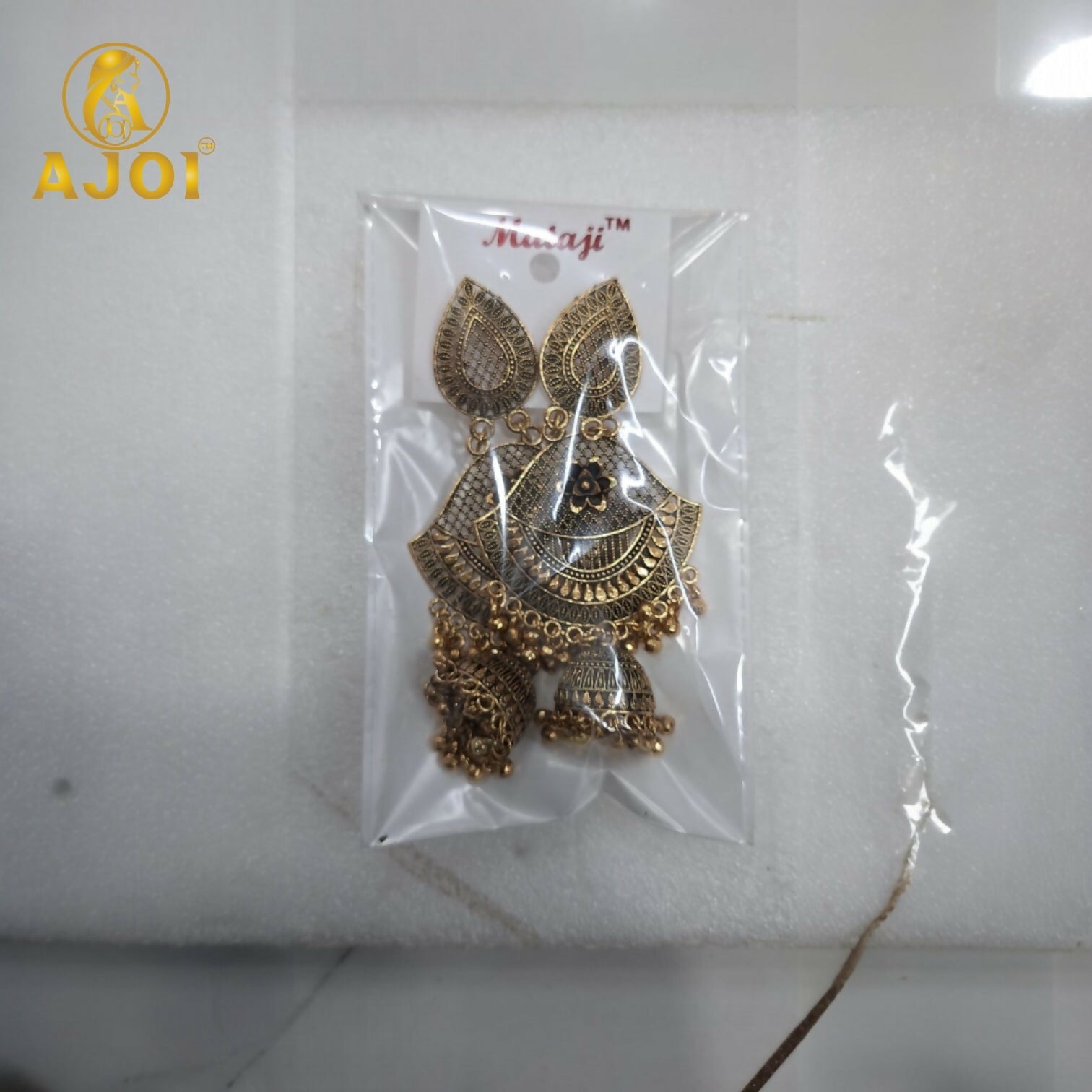 Antique Teardrop Jhumka Earrings – Elegant Traditional Design