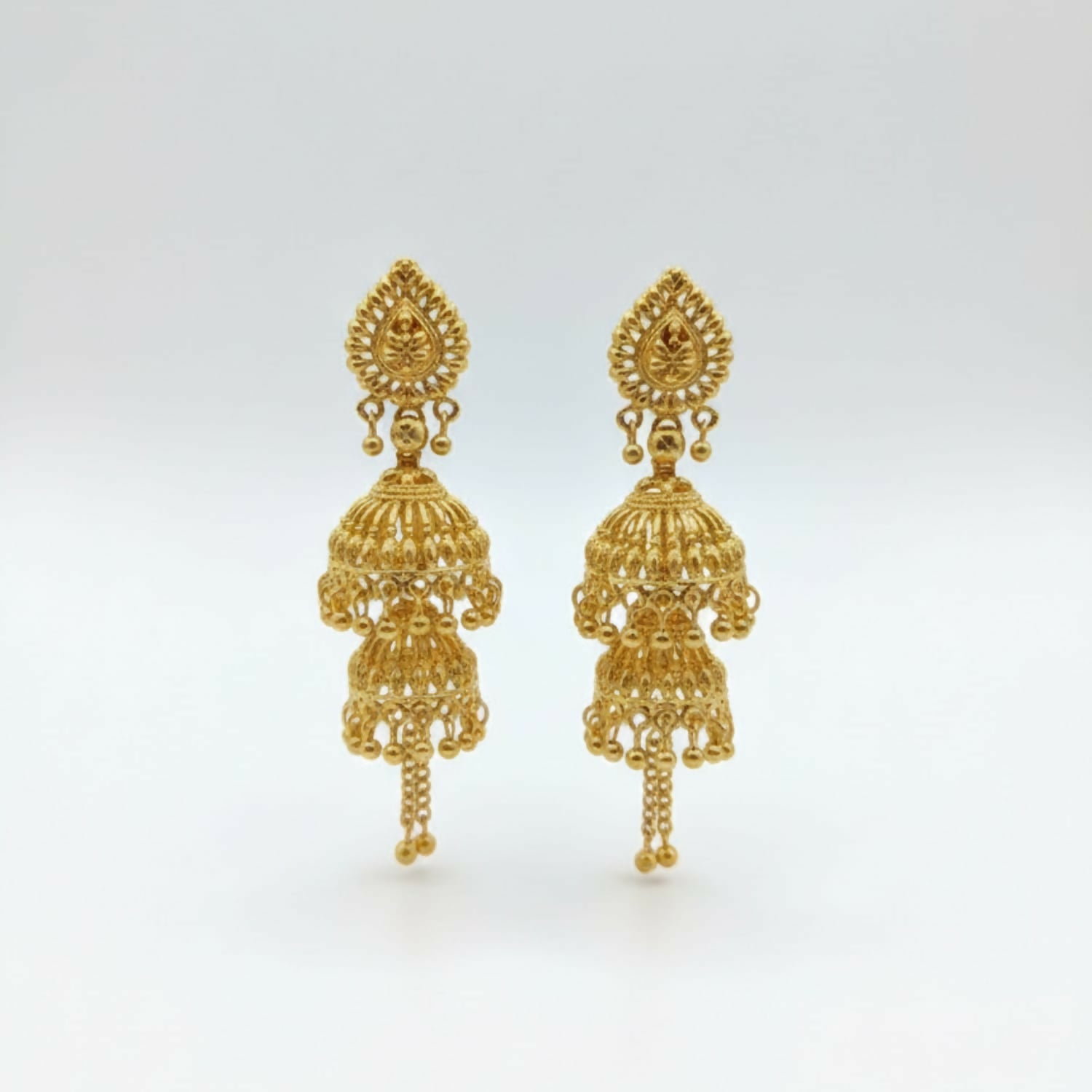 Gold Plated Jhumka Earrings – Traditional Lightweight Elegance