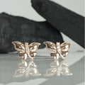 Rose Gold Butterfly Stud Earrings – Elegant Minimalist Jewelry