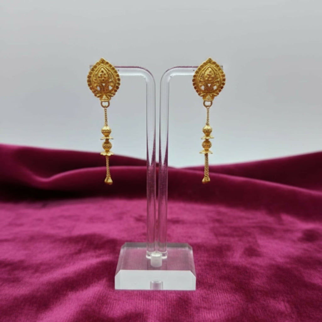 Gold-Plated Jhumka Earrings – Lightweight Traditional Enamel Jewelry