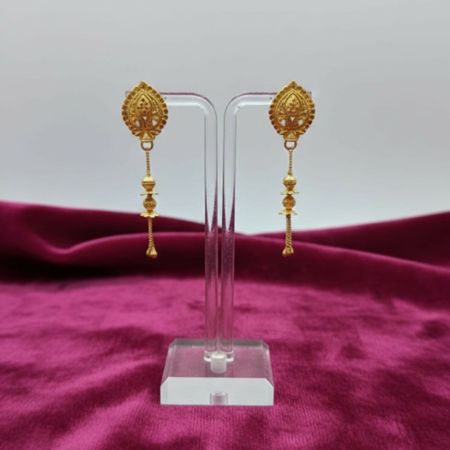 Gold-Plated Jhumka Earrings – Lightweight Traditional Enamel Jewelry