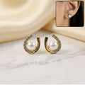 Pearl U-Shape Stud Earrings – Korean Style Elegant Fashion Jewelry