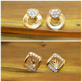 Gold Plated Stud Earrings Set – Sparkling AD Combo for Women