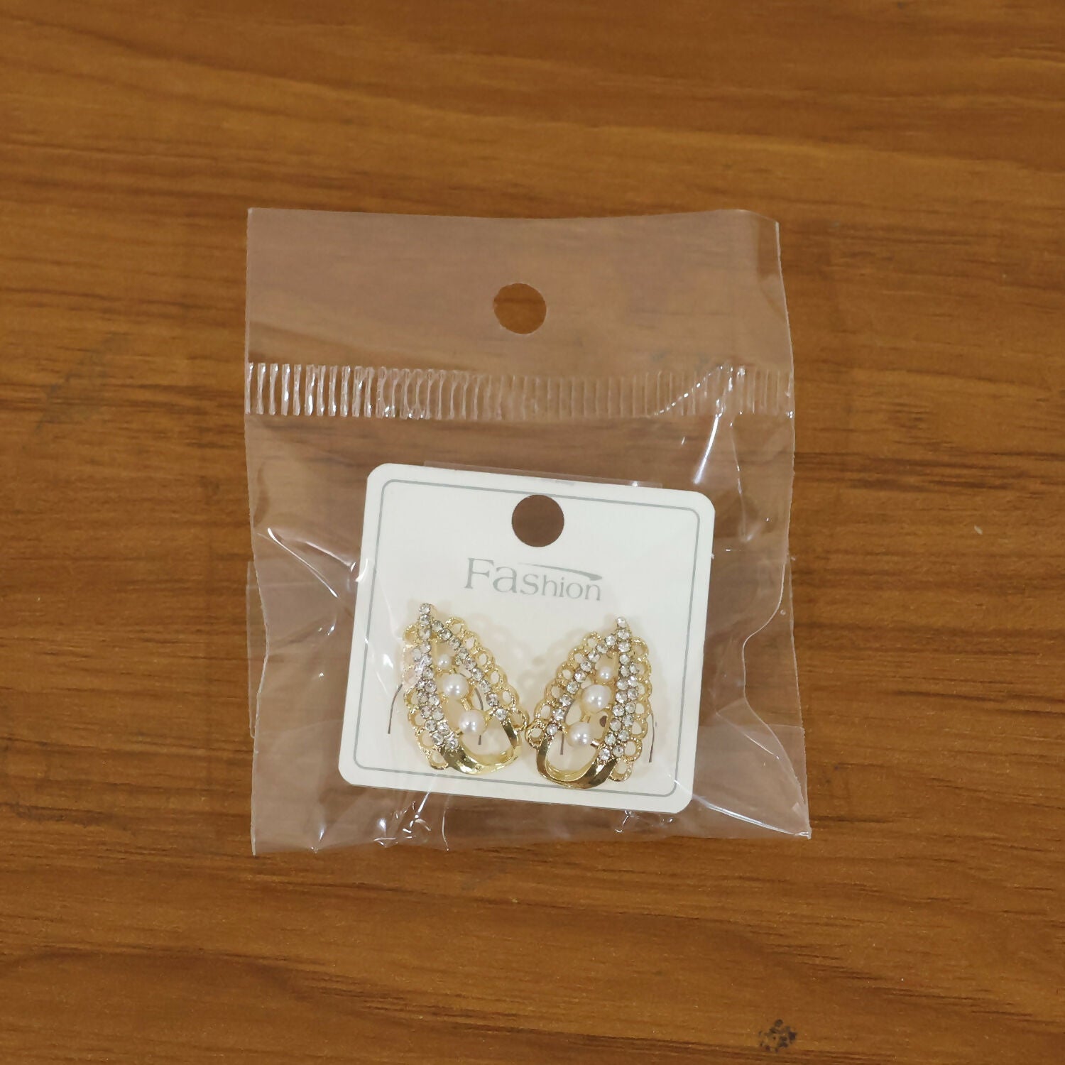 Pearl Stud Earrings – Korean Crystal Arch & Triple Pearl Design