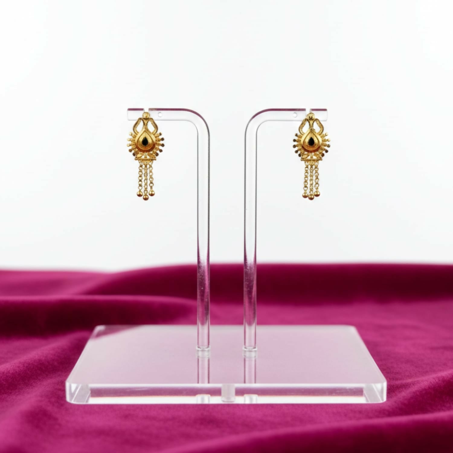 3 Line Golden Earrings – Lightweight Traditional Jhumka Jewellery