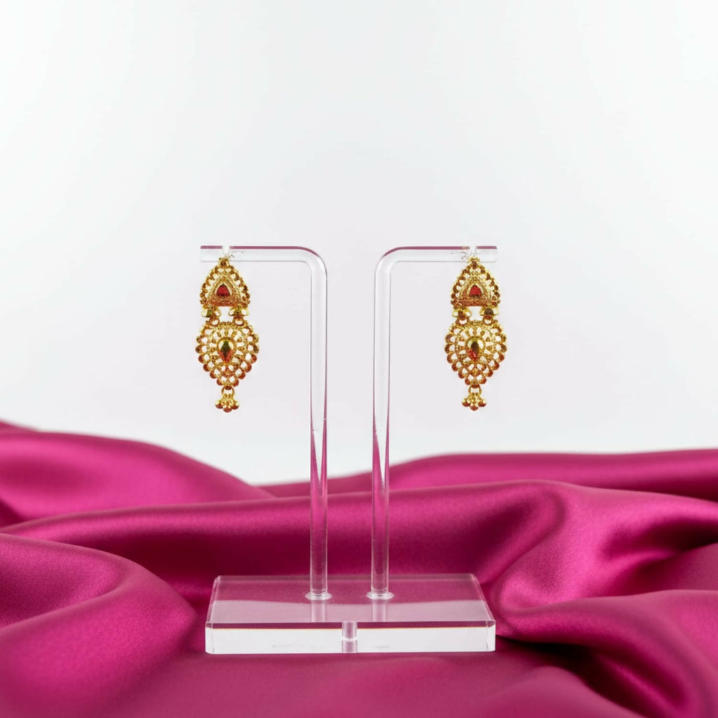Golden Jhumki Earrings – Elegant Wedding Statement Jewellery