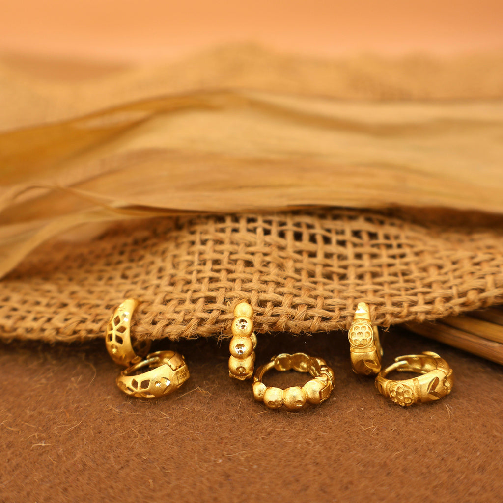 Gold Bali Earrings – Elegant 22K AD Bali Design Combo Pack of 3