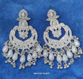 White Gold Long Earrings – Elegant Lightweight Jhumkas